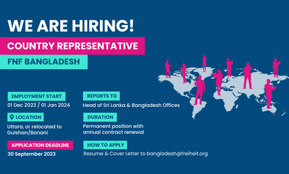 Job Vacancy for Country Representative of FNF Bangladesh